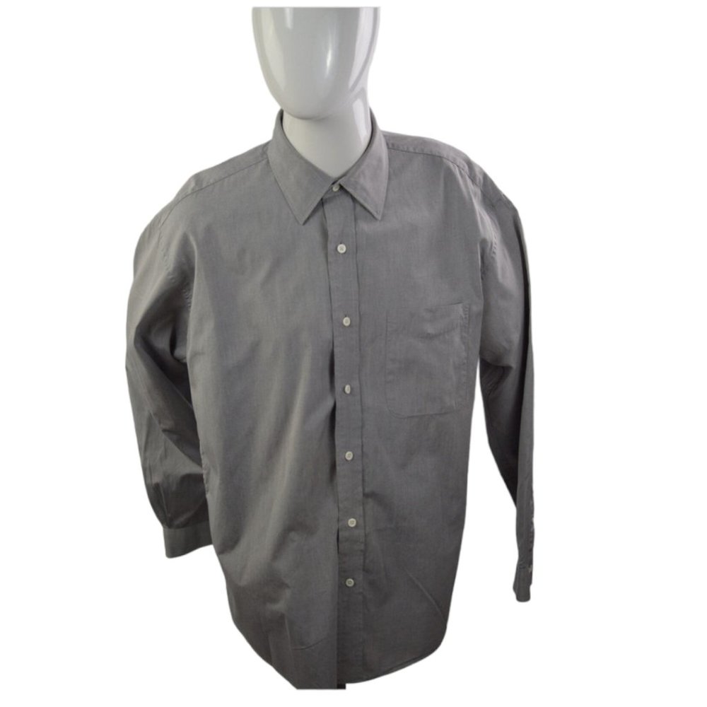 DISTINCTION Men sz 16 Shirt Long Sleeve Buttons Up 100% cotton 2 ply